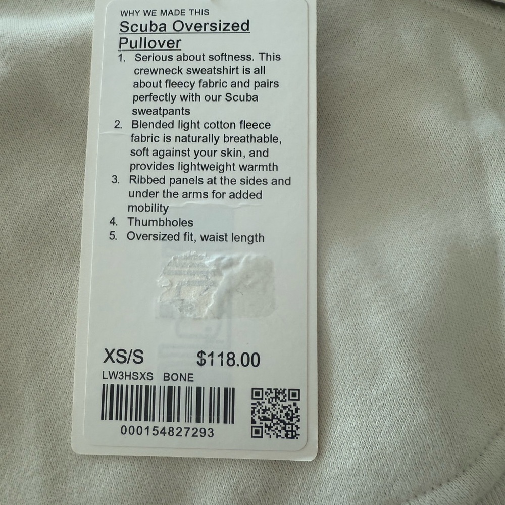 Lululemon bone color oversized scuba - Picture 3 of 3